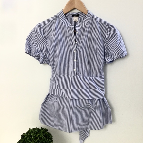 J. Crew Tops - J. CREW Striped Tie-Waist Top